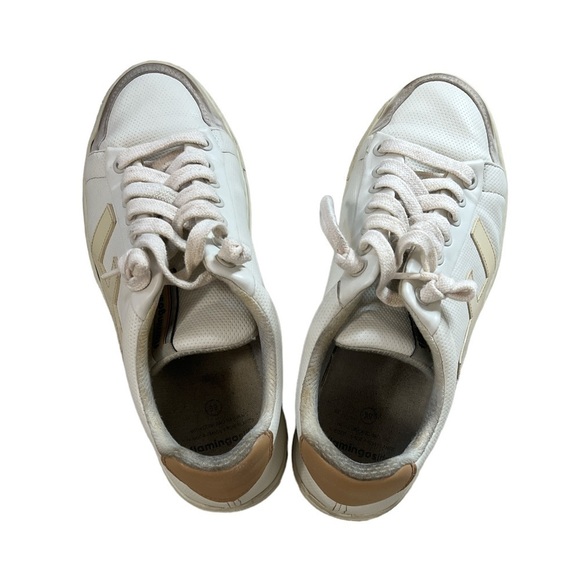 𝅺F- Flamingos Lite Coke White Vegan Distressed Initial Sneakers - Picture 5 of 12